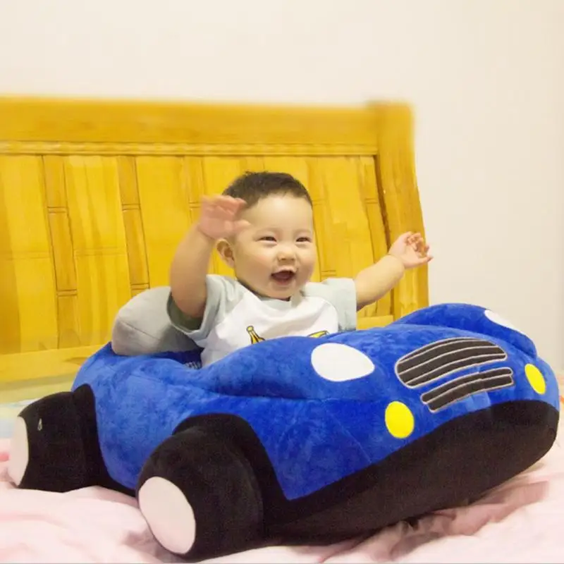 Baby Sofa Seat Cover Car Shape Plush Seat Support Kid Learn to Sit Training Chair