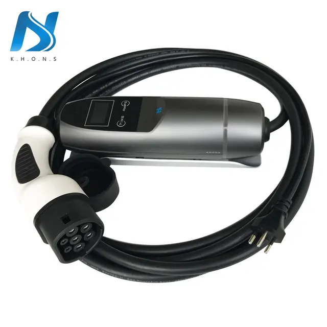 Khons Evse Iec 62196 Electric Vehicle Portable Ev Charger With Swiss Khons Evse Iec 62196 Electric Vehicle Portable Ev Charger With Swiss Plug 16a Adjule 16ft Cable Charging Connector Type 2