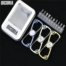 DICORIA custom 3cr13mov fingertip gyroscope, outdoor climbing spiking bearings edc key chain opener screwdriver tool kit