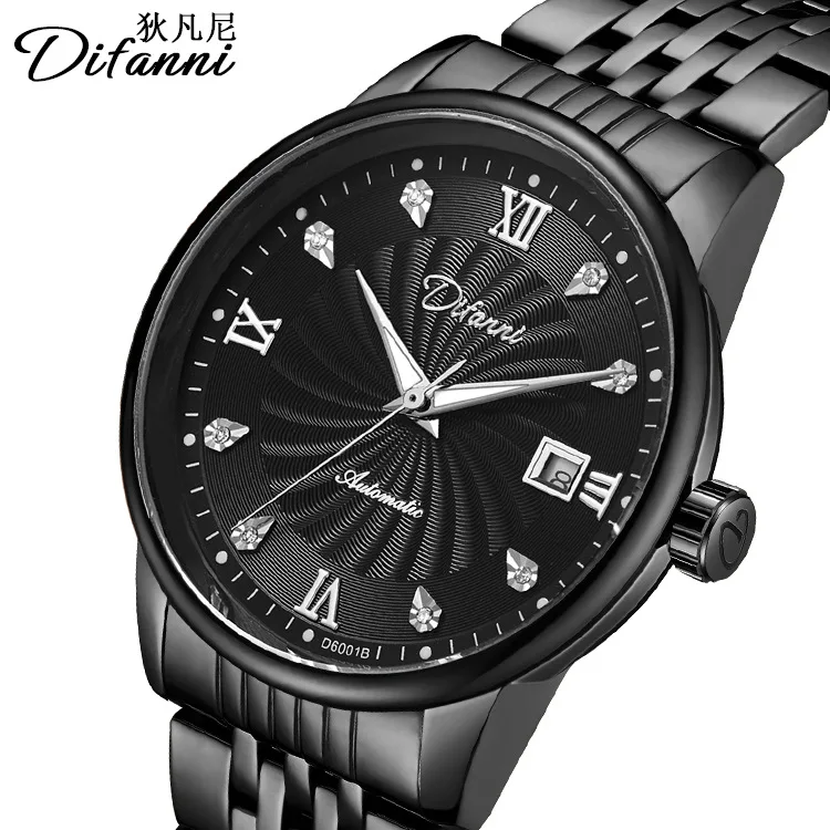 

men watches luxury man clocks difanni brand mens watches stainless steel waterproof Mechanical automatic business wristwatch