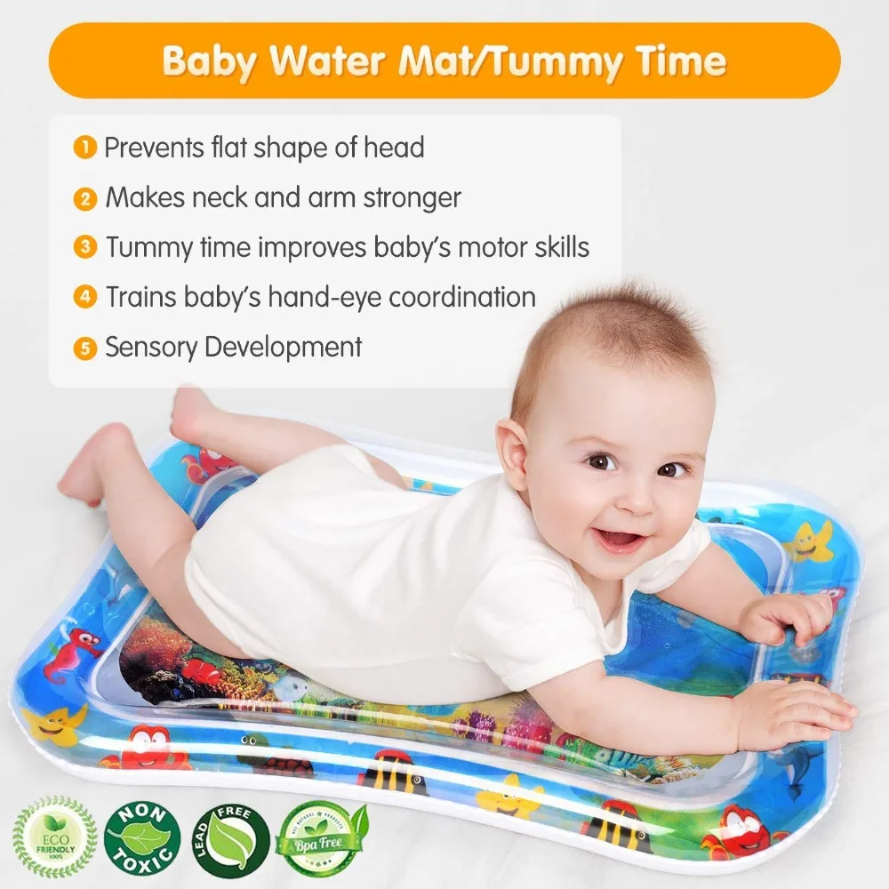 

Baby Play Mat Water Cushion Mat Pad for Summer Toddler Tummy Time Toy Dual Use Inflatable PVC Pat Pad for Baby Kids Children's