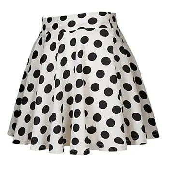 

Fashion Women Ladies Mini Skirts Polka Dot Boho Summer Clothes Women Party High Waist A-line Skirts