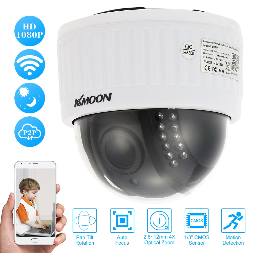 KKmoon 1080 P Беспроводной WI-FI HD Ip-камера PTZ 2.8~ 12 мм Автофокусом 4-КРАТНЫЙ Зум Объектива Крытый безопасности CCTV Камера 2.0MP Ночного Видения Ip камера