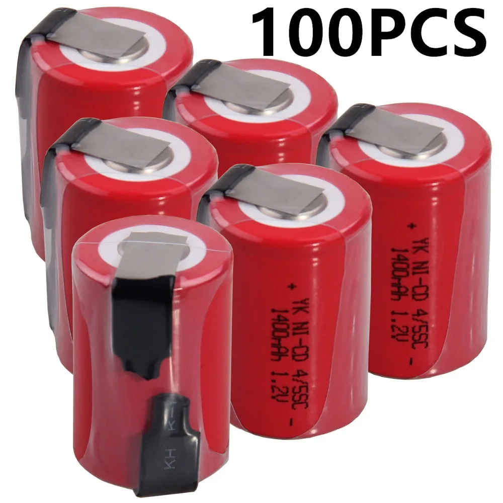 100 шт. 4/5SC 1400 мАч 1 2 В аккумулятор NICD аккумуляторные батареи для makita bosch B &amp D Hitachi