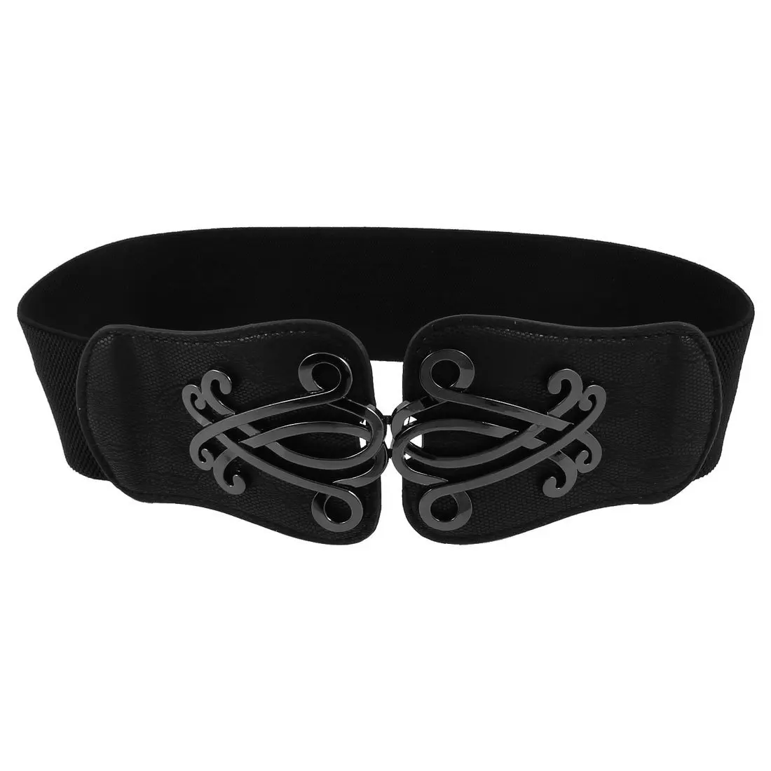 TFGS 10 x New Metal Interlock Buckle 6cm Wide Stretch Waistband Waist Belt Black for Lady