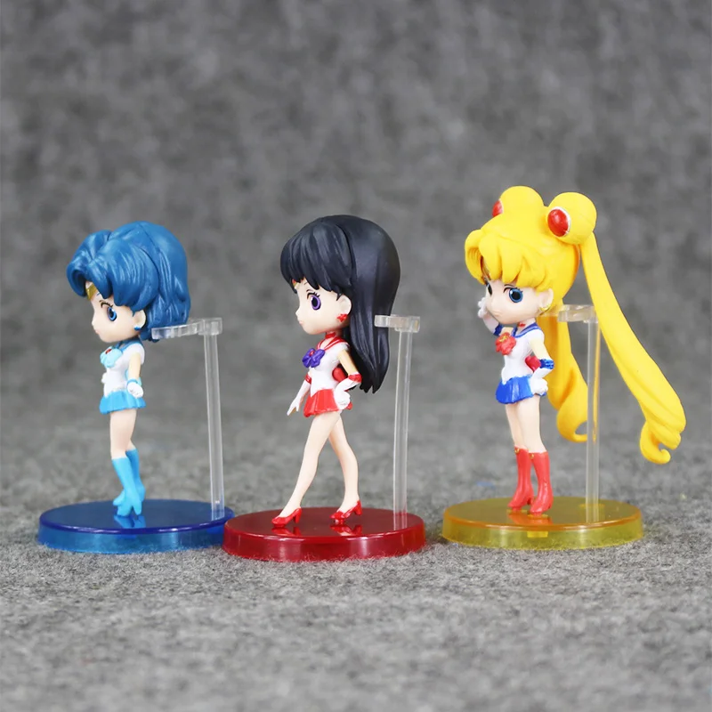 3 шт./лот Q posket Сейлор Мун Tsukino Меркурий Mizuno Ami Марс Hino Rei ПВХ фигурка игрушка|figure