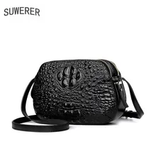 SUWERER, женские сумки из натуральной кожи, роскошные сумки, женские сумки, дизайнерские сумки из воловьей кожи с крокодиловым узором, женские кожаные сумки