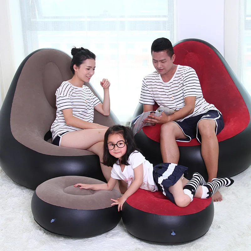 1Set Inflatable Sofa with Inflator Pump Inflatable Chair Living Room Outdoor Garden Furniture
