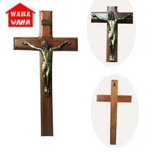 40*20 см Настенная подвесная деревянная бронзовая крестовина распятие Иисус Христос Антикварная Серебряная отделка крест с надписью INRI домашний декор часовни