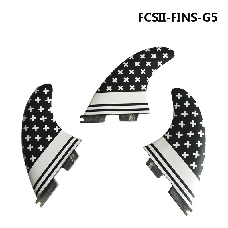 Surfing FCS2 G5 Fin black and white star lovely fin Quilhas Surfboard Fins Surfing Fins Honeycomb 10 inch surfing longboard fins quilhas paddle surfboard longboard fins fiberglass wakeboard fins