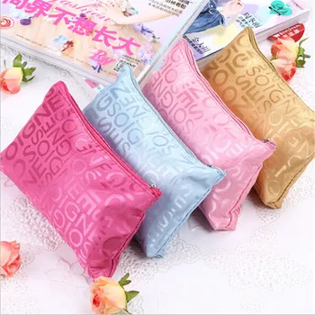 

Ladies Portable Beauty Zipper Travel Cosmetic Bag Cute Multifunction Letter Printed Makeup Bags Pouch Toiletry Organizer Holder