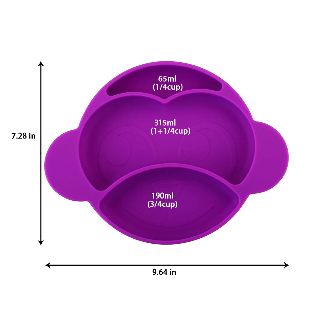 Qshare, детская посуда, Детская силиконовая тарелка, набор стильной посуды с обезьянкой, кухонная посуда для фруктов, детский коврик под посуду