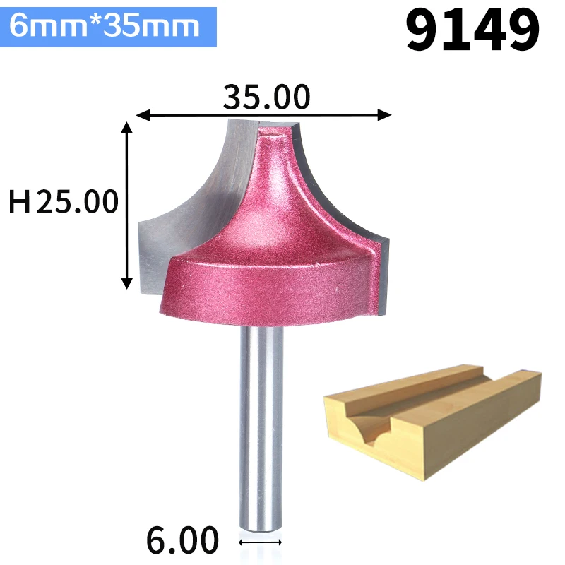 HUHAO 1 шт. 6 мм хвостовик гравировка бит резка древесины промышленного класса маршрутизатор инструмент фрезы для дерева деревообрабатывающий инструмент - Длина режущей кромки: 6mmX 35mm