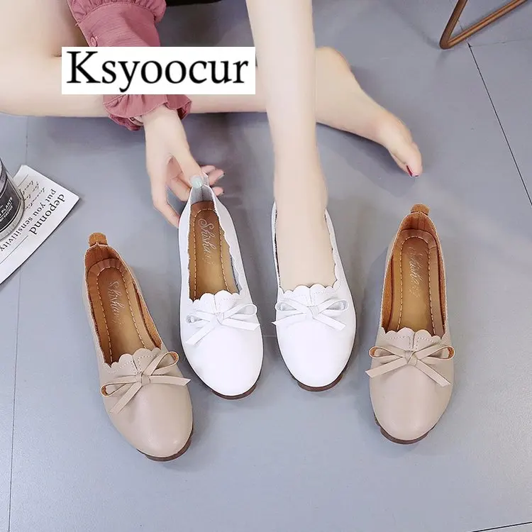 Brand Ksyoocur New Ladies Flat Shoes Casual Women Shoes Comfortable Round Toe Flat Shoes Spring/summer Women Shoes X04