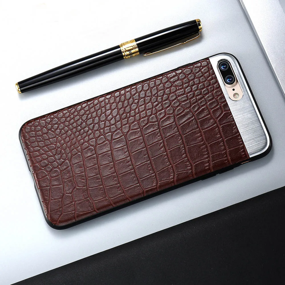 

KISSCASS Metal Leather Case For iPhone 7 8 6 6S Plus Cases Luxury Protective Phone Bags For iPhone 7 6 6S Plus X 10 Cover Shells