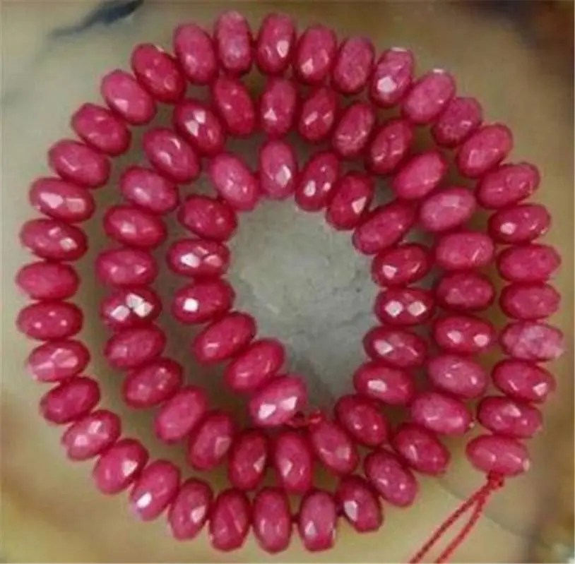 

Wholesale 5 Strands 5x8mm Brazilian Ruby Abacus Gem Loose Bead 15
