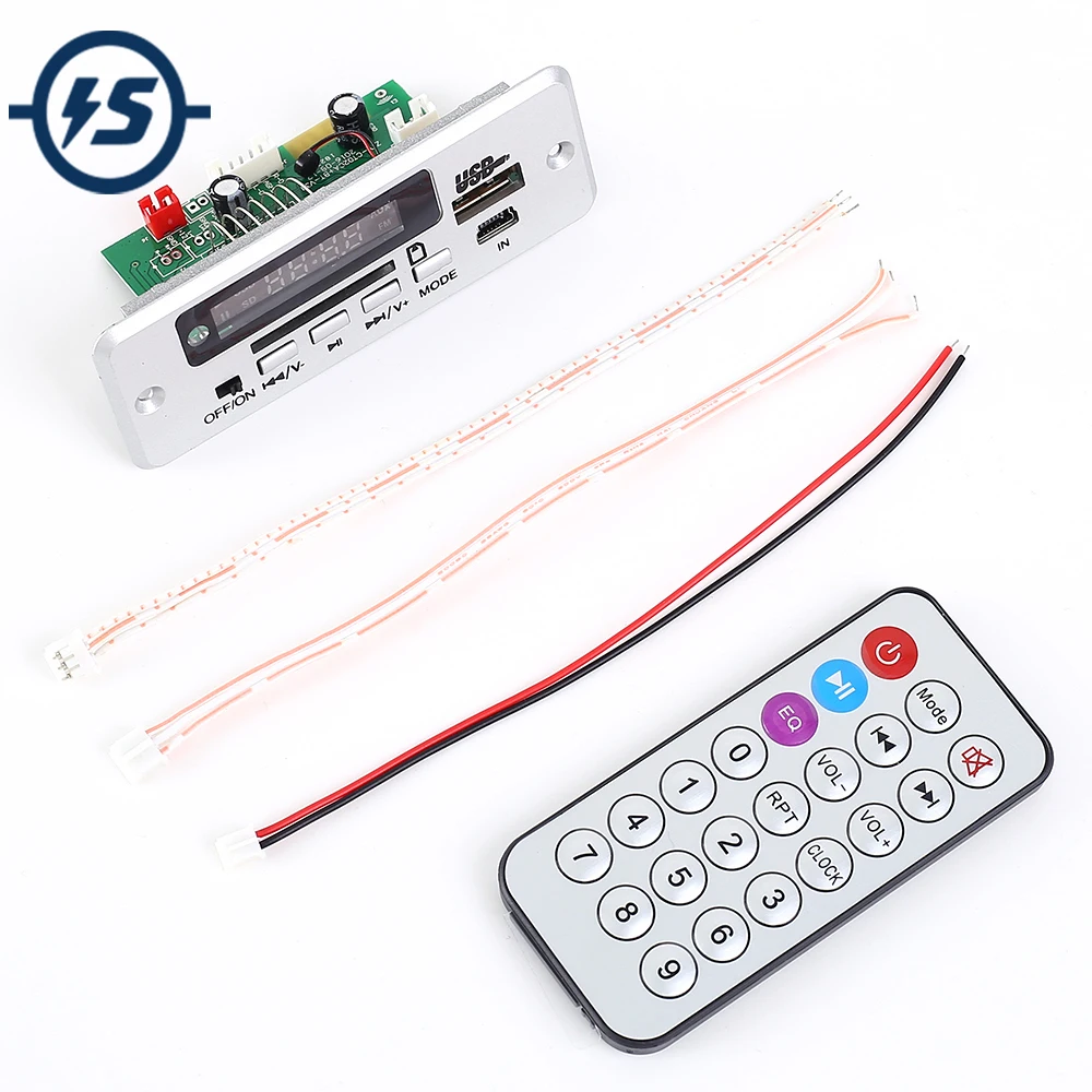 

12V MP3 WAV Decoder Board Bluetooth Call Module Remote Control Support SD Card U-disk FM AUX Fit For DIY