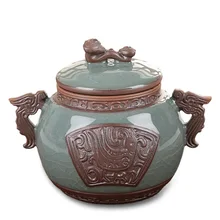 Чай Caddy тисненый сахарница шариковый подшипник с глубоким желобом может чайный сервиз аксессуары пуэр хранения бутылки хранения Контейнер урна для праха домашнего животного