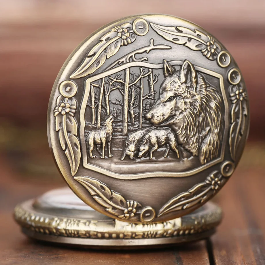 Classic Vintage Cool Wolf Pattern Quartz Pocket Watch Full Hunter Minimalist Men Women Pendant Gift Necklace Bag 2017 (10)