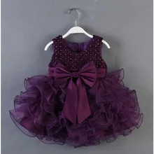 Haute Qualité 2016 Nouveau Bébé Filles Robes Enfants Vêtements robe de Bal Robe Enfants Arc Princesse de Lacet Vêtements 5 Couleur