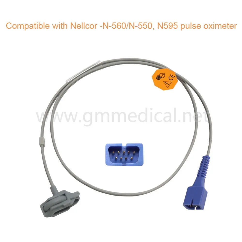 Новорожденный силиконовый Датчик Spo2 совместим с Nellcor DB9 Male 9pin 1 м Oximax технология