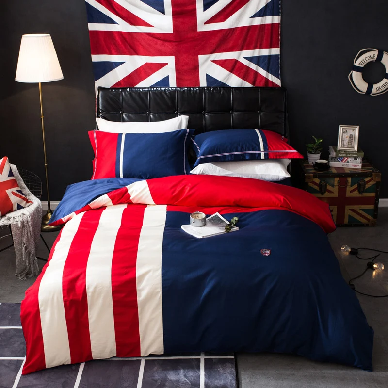 2018 kids bedding set queen size in duvet cover british flag cotton