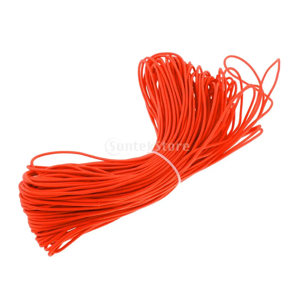 Orange 3mm 0.5-100m Strong Bungee Rope Shock Cord Tie Down Strap Trailer Boat Kayak/ Replacement Tent Folding Rod Elastic Rope