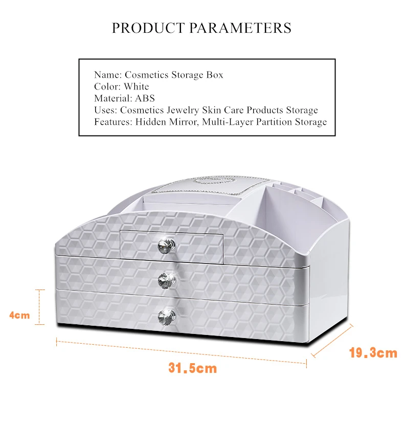 Многослойный ящик для хранения косметики с зеркалом большой туалетный столик Пластиковые Креативные ювелирные инструменты органайзер для макияжа Ограниченная серия