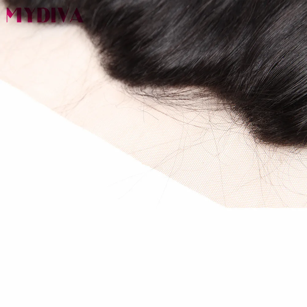 Brazilian Deep Wave Frontal 13*4 Ear To Ear Lace Frontal Closure Non Remy Human Hair Closure Pre Plucked Swiss Lace Frontal