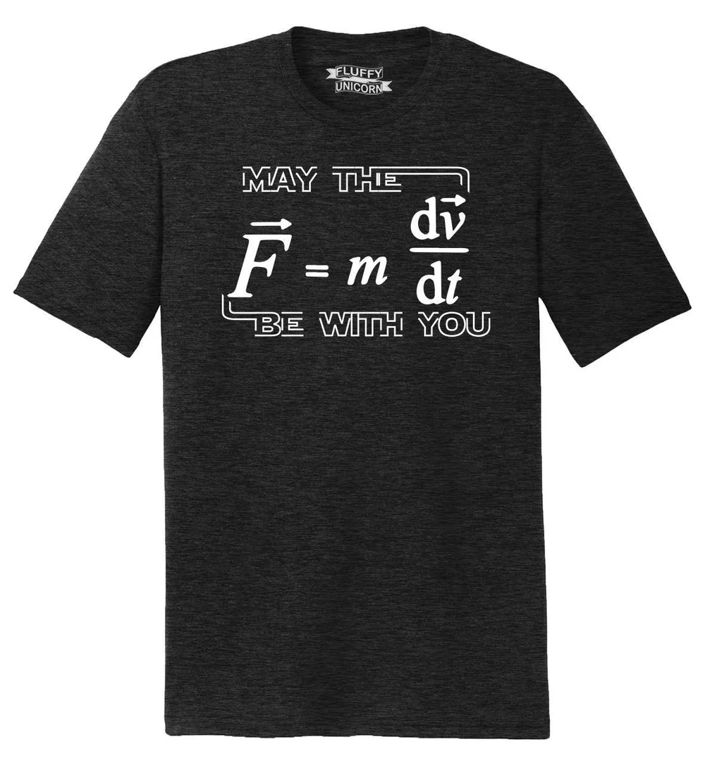 

Mens May Force Be With You Funny Math Shirt Tri-Blend Tee Movie Parody Science