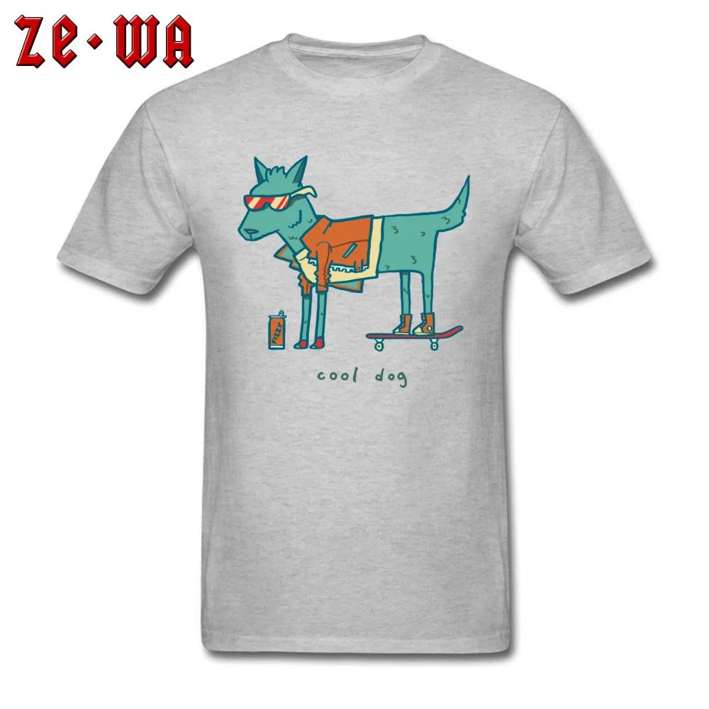 100% Cotton Men Short Sleeve Cool Dog Tshirts Casual T Shirt 2018 Hot Sale Printed On Round Neck Tops Shirts Wholesale Cool Dog grey