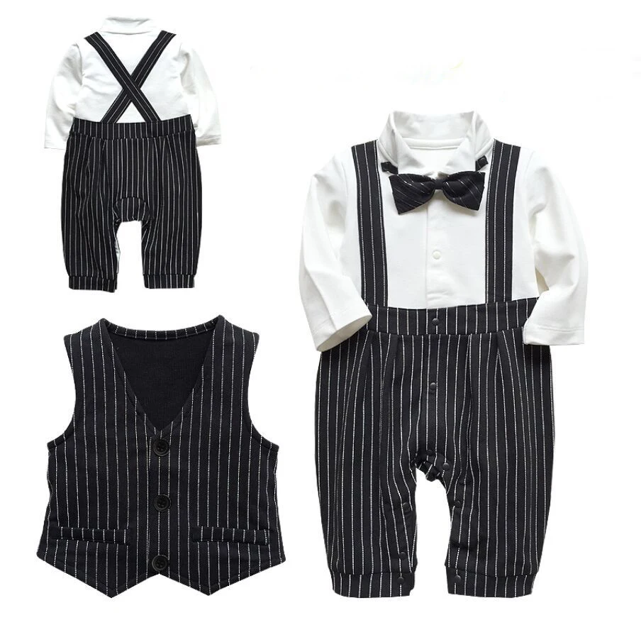 Bow Tie Formal Dress Newborn Layette Boy Jumpsuit Baby Spring Roupas Boys Clothes Pasgeboren Halloween Costume For Kids Rompers