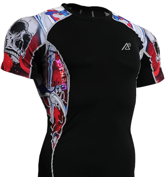 Life on Track футболка с принтом Мужская брендовая черная футболка мужская летняя спортивная, с коротким рукавом Велоспорт базовый слой для бега размер S-4XL - Цвет: Черный