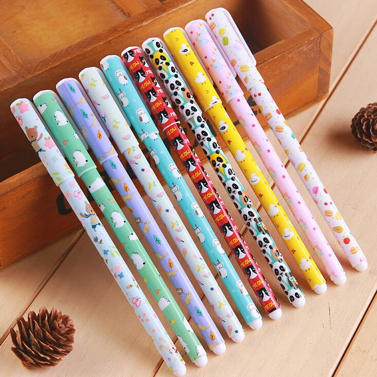 Buy 10 pcs/pack Cute Animals Cartoon Print Multicolor Ink Gel Ink Pen