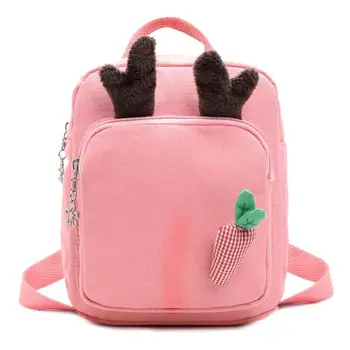 

New Children Girls backpack Casual Small Cute Carrot Ear Decor Travel Backpacks Kids School Shoulder Bags Canvas Knapsack
