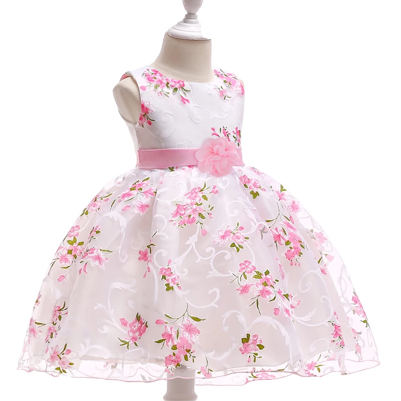Summer Kids Dresses For Girls Clothing Flower Toddler Girl Dress Pink Birthday Princess Dress Party Wedding 2 3 Year