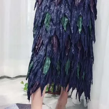 Miyake плиссированные ручной работы цвет соответствия стандартная юбка торт плиссированная юбка носить с обеих сторон