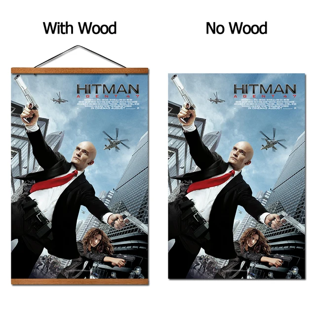 Hitman Agent 47 Movie Hanging Poster Scroll Canvas Painting With Teak Wood Wall Art Pictures Painting Calligraphy Aliexpress