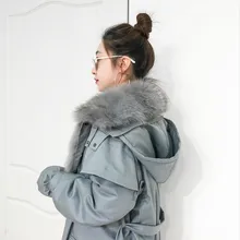 Зимнее пальто женское пальто из настоящего меха лисы жакет, женский пиджак Корейская теплая парка для женщин s одежда Manteau Femme YY828