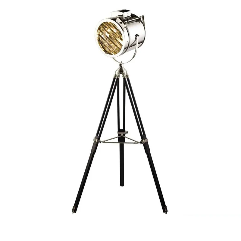 

SETTEMBRE Modern Searchlight Floor Lamp Bedroom Living Room Wood Bedside Stand Light Gold/Silver