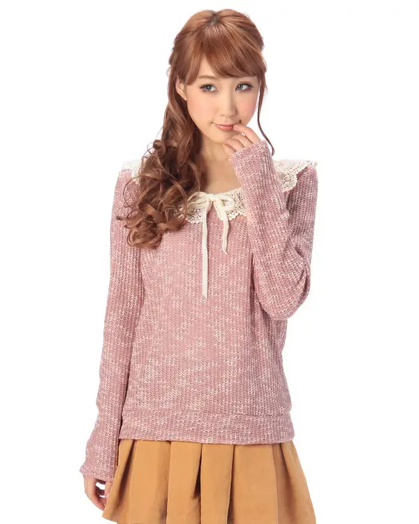 Japanese Academy Style Pen*erie Lace Collar, Butterfly Knot, Bottom Shirt and Sweater