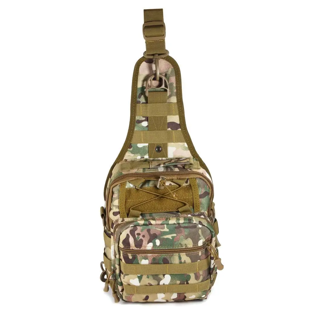 Мужская камуфляжная тактическая нейлоновая сумка на плечо, непромокаемая уличная поясная сумка, Повседневная 1 прямоугольная молния, хаки