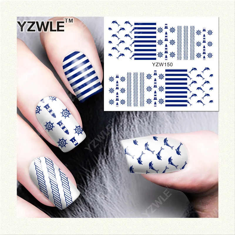 

WUF 1 Sheet DIY Decals Nails Art Water Transfer Printing Stickers Accessories For Manicure Salon (YZW-150)