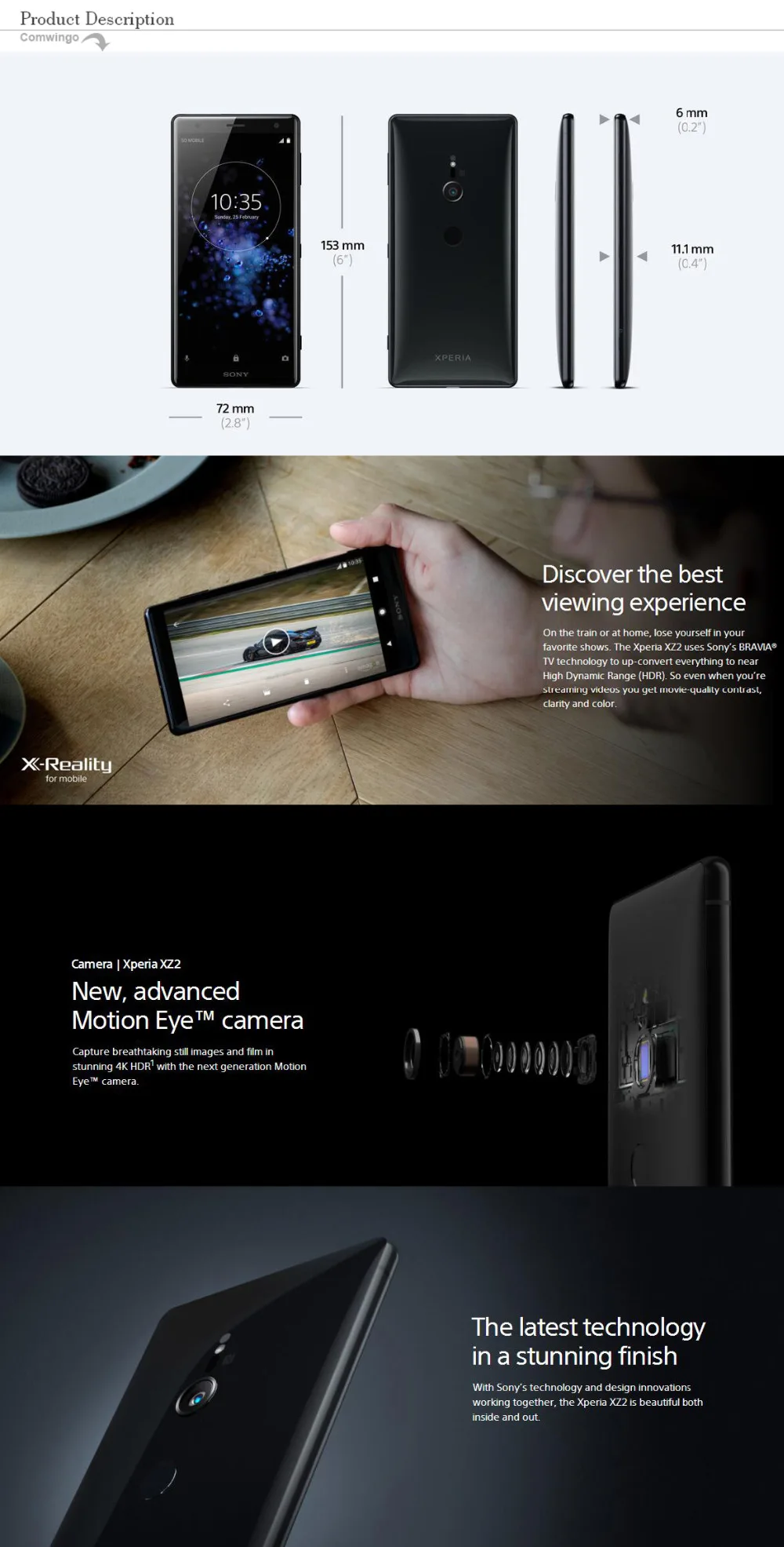 Original Sony Xperia XZ2 H8216 H8266 H8296 64GB Unlocked