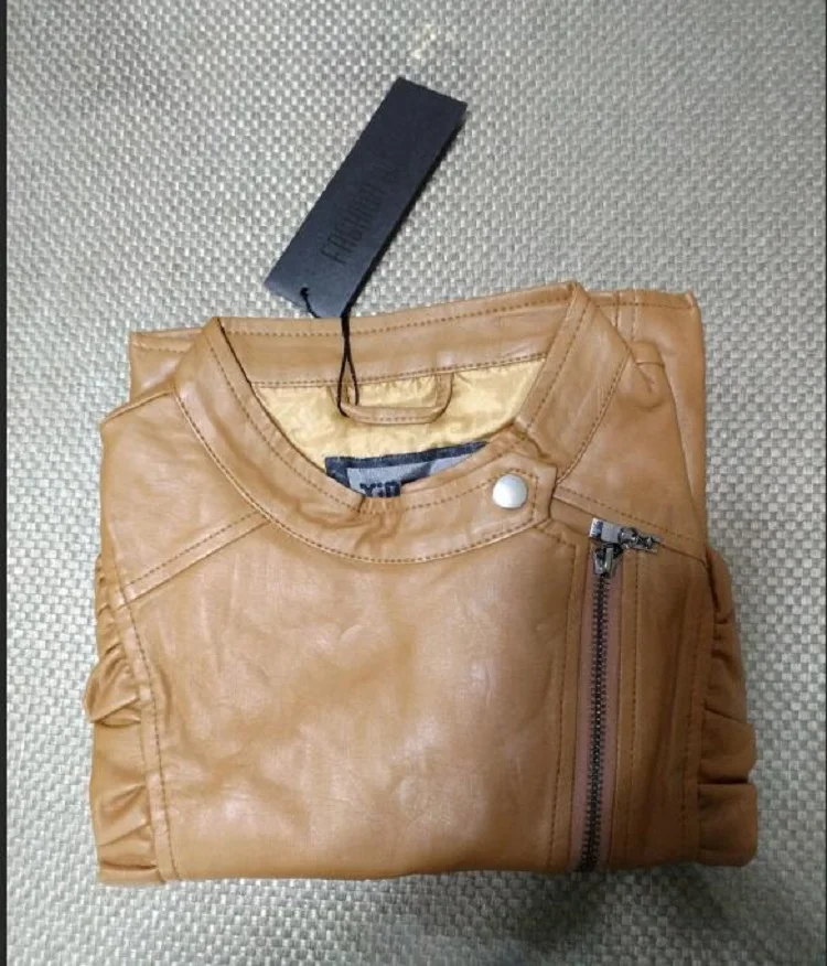 

New Camel Lady Fashion Leather Vest Short Sleeve Women Casual Dress PU Leather Jackets Tops Unique Design Short Sleeve Jackets