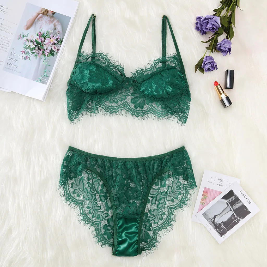 

Three-piece Set Women's Sexy Lingerie Super Soft Lace Hollow Openwork Sexy Perspective Ladies New Nightwear Hot Sale