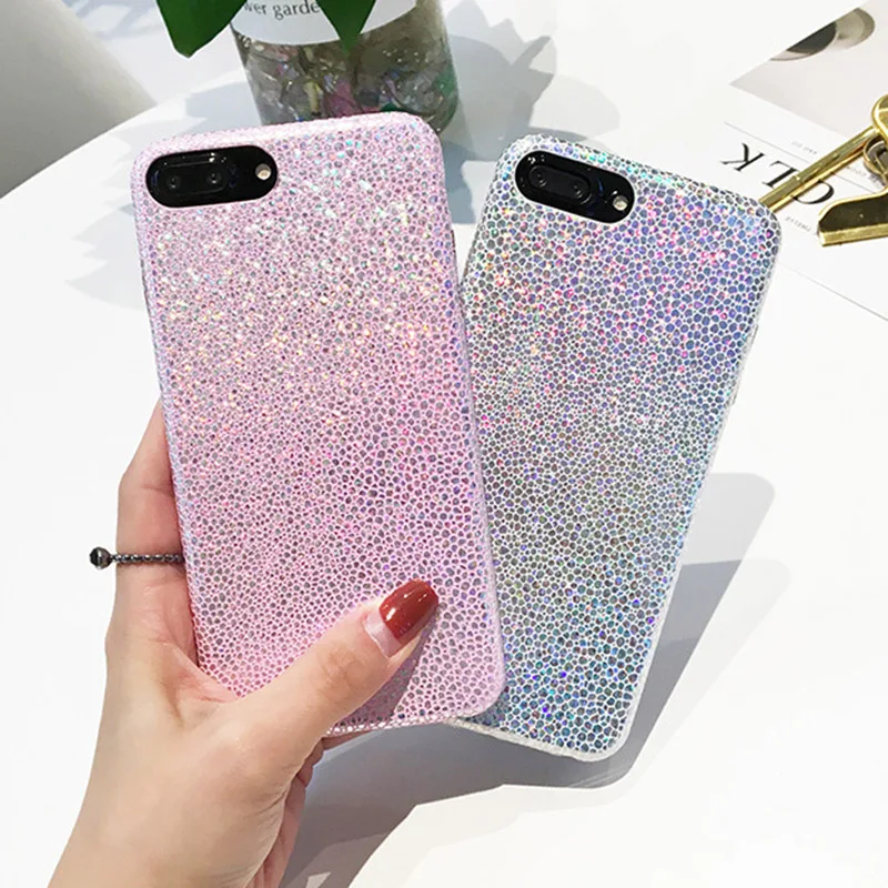 Роскошные чехлы для телефонов из искусственной кожи iphone 7 6 6s Plus модный блестящий