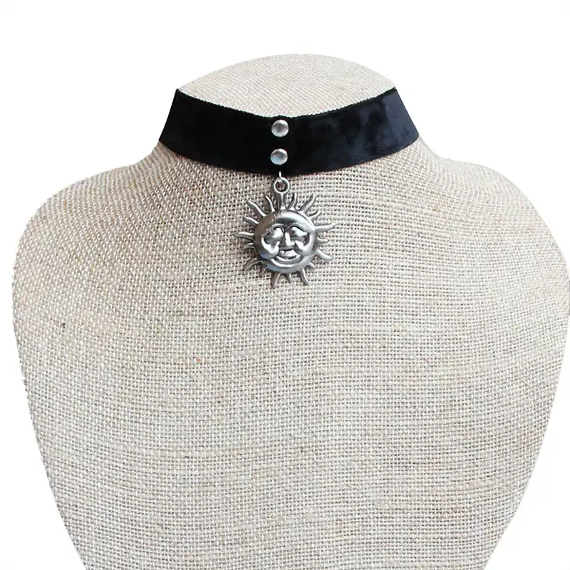 女性ネックレスゴス手作りフレーミング太陽神異教ウィッカペンダントレオンザ プロフェッショナルマチルダチョーカー襟リボンネックレス Ribbon Necklace Women Necklacechoker Collar Aliexpress