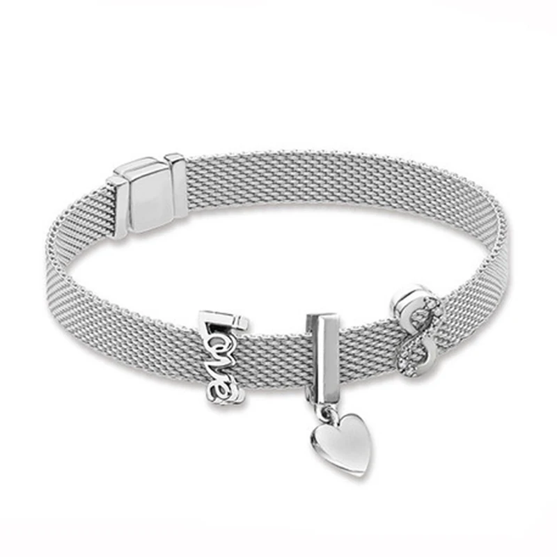 

NEW 100% 925 Sterling Silver Reflexions Bracelet Set Fashion Love Elegant Fit European Girl DIY Original Charm Bead Jewelry Gift