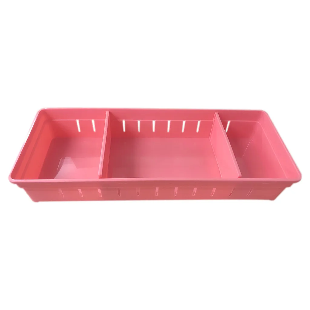 Новейший Регулируемый ящик для хранения кухонных столовых приборов, разделитель, чехол для хранения косметики,, опбергбокс#2 - Цвет: Red